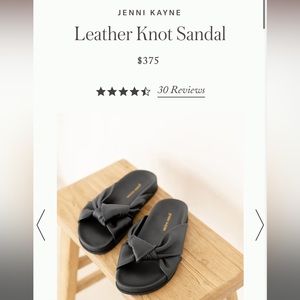 Black leather row sandal size 38, never before worn.